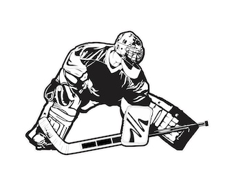 Adesivi e decalcomanie per finestrini auto con l'immagine di un portiere di hockey.