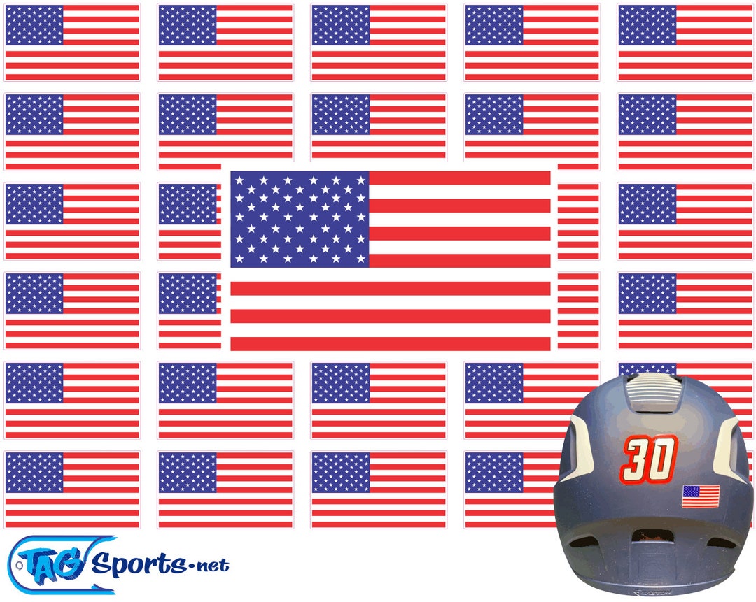 American Flag Helmet Decals USA Decals Baseball Helmet USA Etsy UK