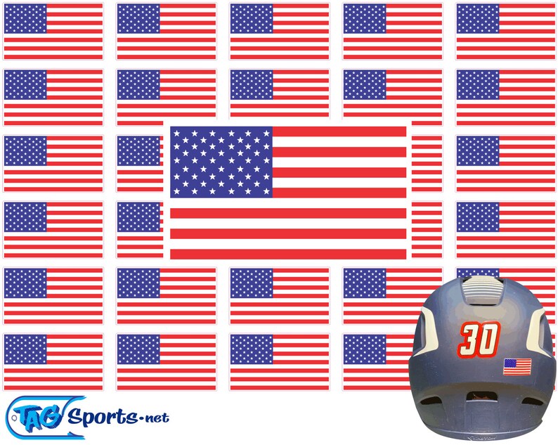American Flag Helmet Decals USA Decals Baseball Helmet USA Etsy