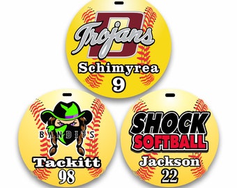 Custom Softball Luggage Bag Tags/Gifts for Mom Coach Team/SVG/PNG of Logo Needed for orders