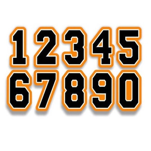 Custom 1 1/2 Inch 0-9 Dye-Cut Helmet Number Sheets, Baseball Numbers, Football Number, Hockey Number,  Softball Number, Lacrosse Numbers