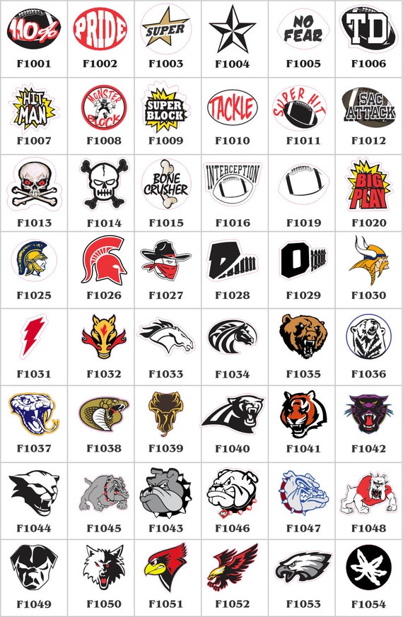  Helmet Number Decals (Football, Lacrosse, Hockey