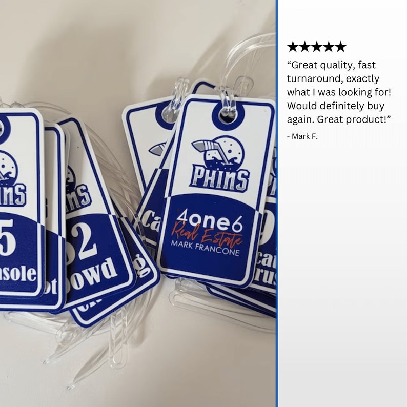 Badminton Racket Tag Badminton Bag Tags | Includes Your Logo, Colors, and Names | Keep Track ...