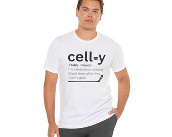 Hockey Gifts & Game Day Shirt for Mom Dad Coach Team/Funny Hockey Shirt with the Hockey Term &quot;celly&quot; Defined