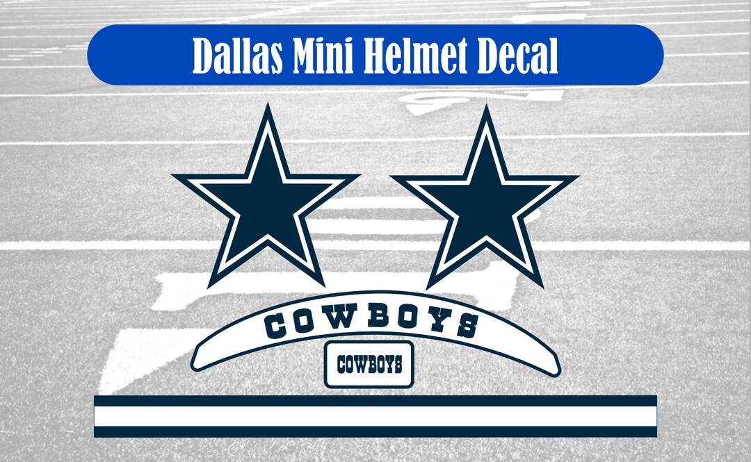 Dallas Mini Football Helmet Decal Sticker Package, Cowboys Custom 