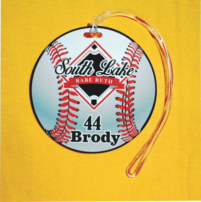 Custom Baseball Bag Tag Baseball Luggage Tag Includes Team Etsy