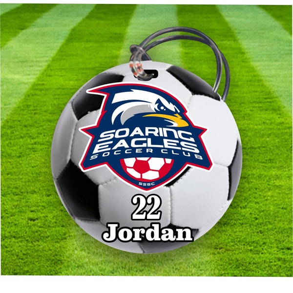Soccer Bag Tags Luggage Tags Personalized with Team Logo Name Number, Sports Memorabilia & Sports accessories Team Orders Soccer SVG