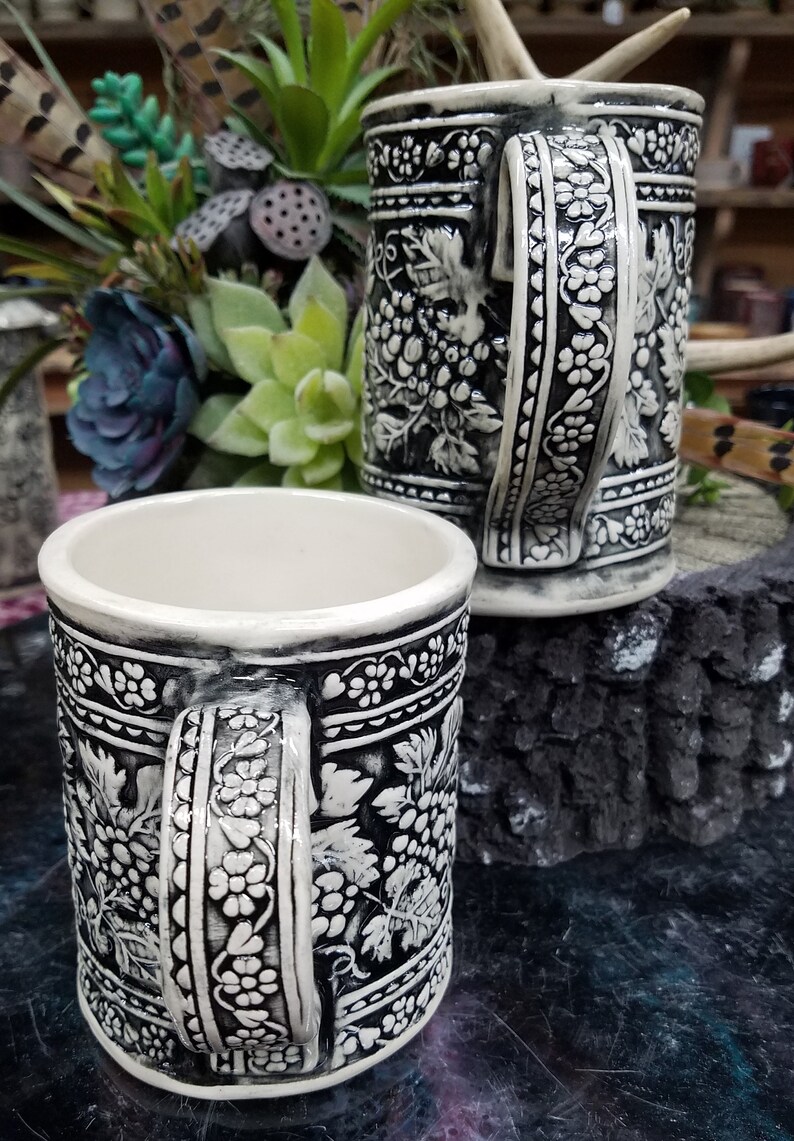 Grapes and Grapevine Pottery Mug Etsy