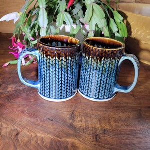 Blue Sweater Pottery Mug