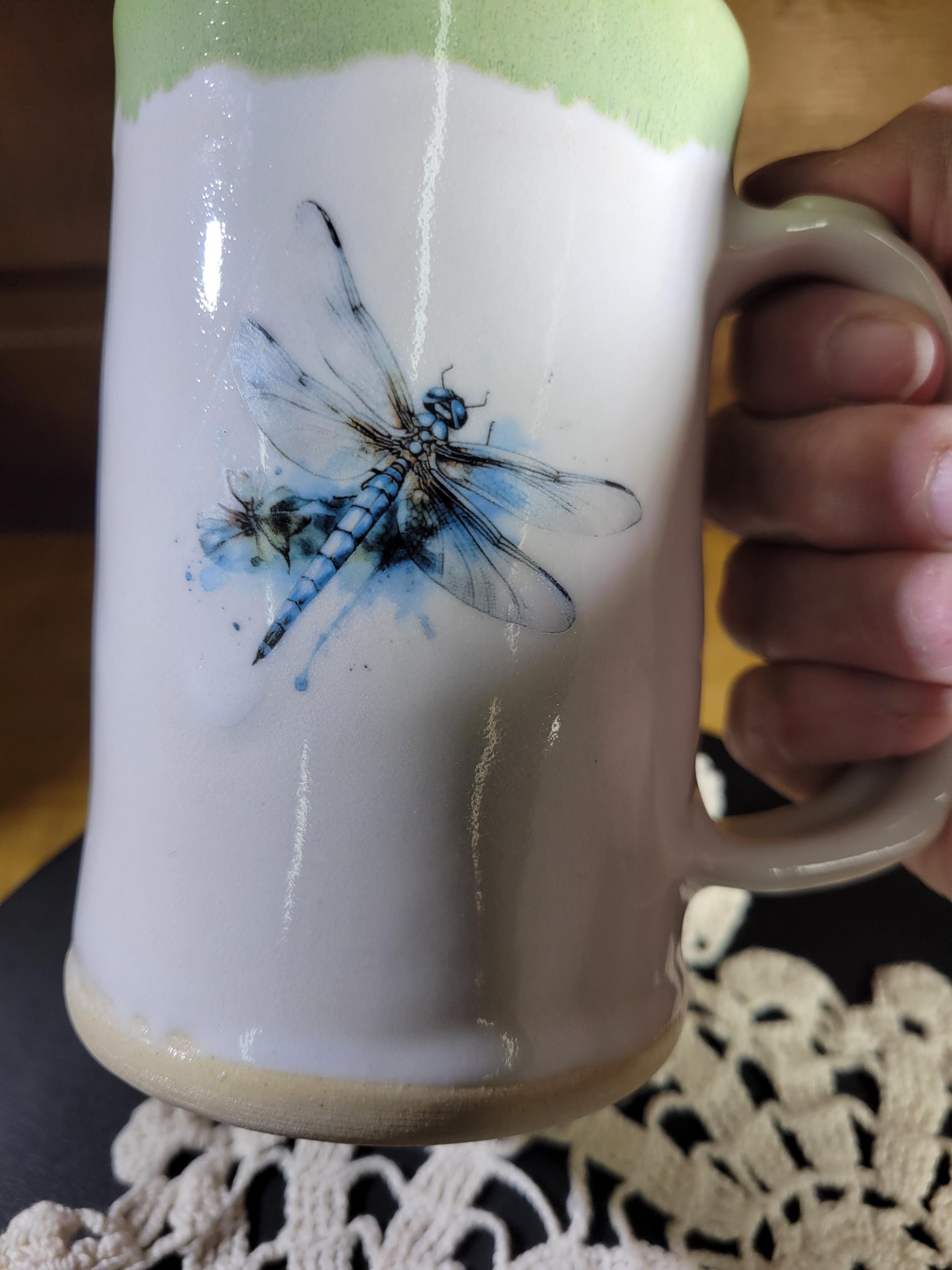 Dragonfly Pottery Mug 16 Oz. - Etsy