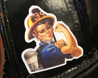 Rosie the Firefighter Sticker - Weather Resistant - UV Laminate - Matte Finish