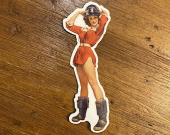 Hip Boots Pin Up Sticker