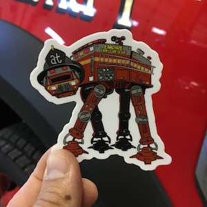 Walking Fire Truck Sticker