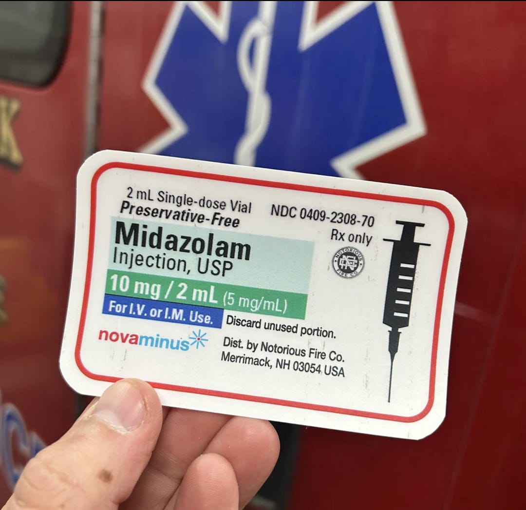 Screen With Inject Sticker Example Midazolam Injection Sticker - Weather Resistant - UV Laminate- Matte ...