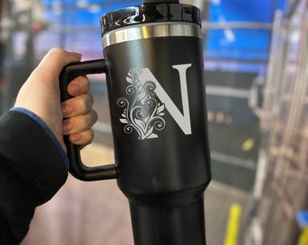 40oz Stainless Steel Quencher - Personalized Engraving - Straw Included