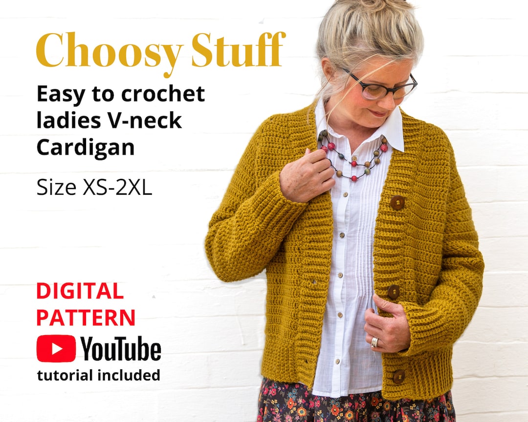 Cotton Crochet V-Neck Cardigan main image 1