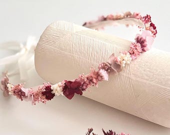 Bruidshaarkrans "Helena" | Gedroogde bloemenkrans | Communiekrans | Haarkrans voor pasgeborenen | Festivalhaarkrans / Gedroogde bloemenhaarkrans