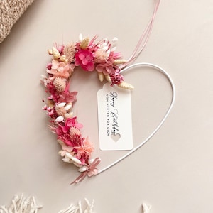 Dried flower wreath | Dried flower heart “Sweet little Love- Pink Edition” | small gifts | Birthday gifts | Gift mom