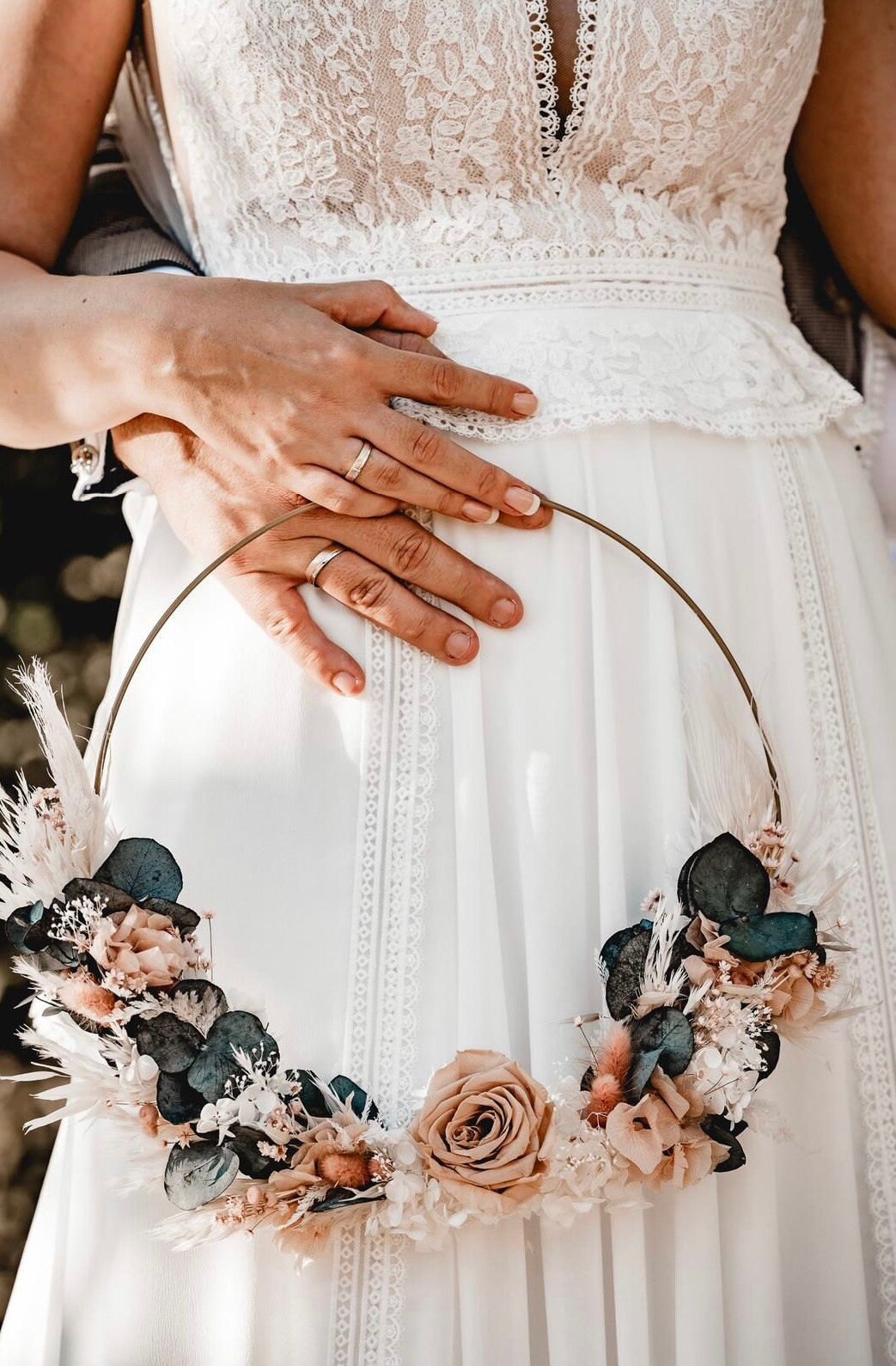 Hoop Bouquet | Bridal Hand Hoop | Dried Flower Wreath | Bridal