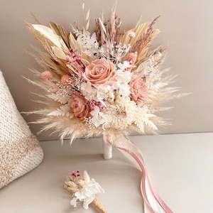 Registry office bouquet &quot;Strawberry Cake & Cream&quot; | Dried flower bouquet | Wedding decoration | Decorative bouquet dried flowers | Bridal bouquet dried flowers
