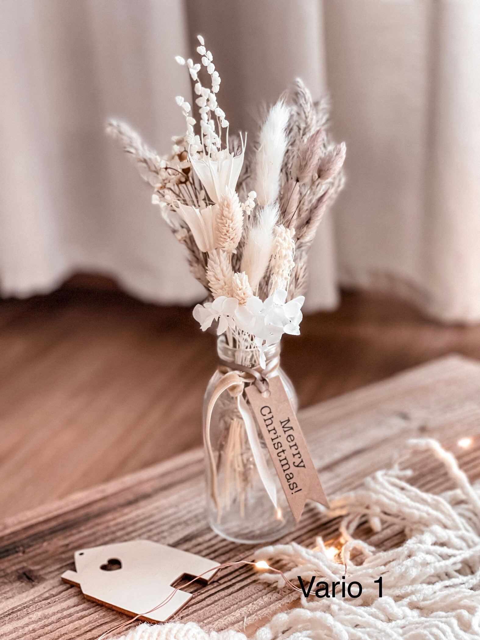 Mini Dried Flower Bouquet With Vase hello Beauty With Gift Tag / Small Gift  Table Bouquets Wedding Table Decoration 