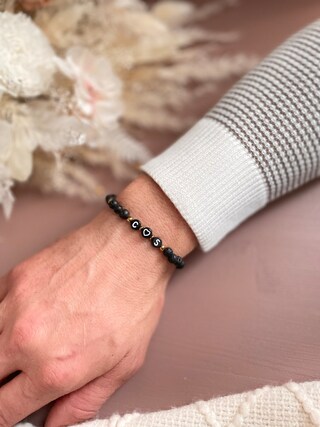 Bracciale Acciaio Inox Con Iniziale Personalizzata A-Z – Unisex, Regolabile, Regalo Per Lui/lei (20 Cm + 5 Cm Di Estensione)