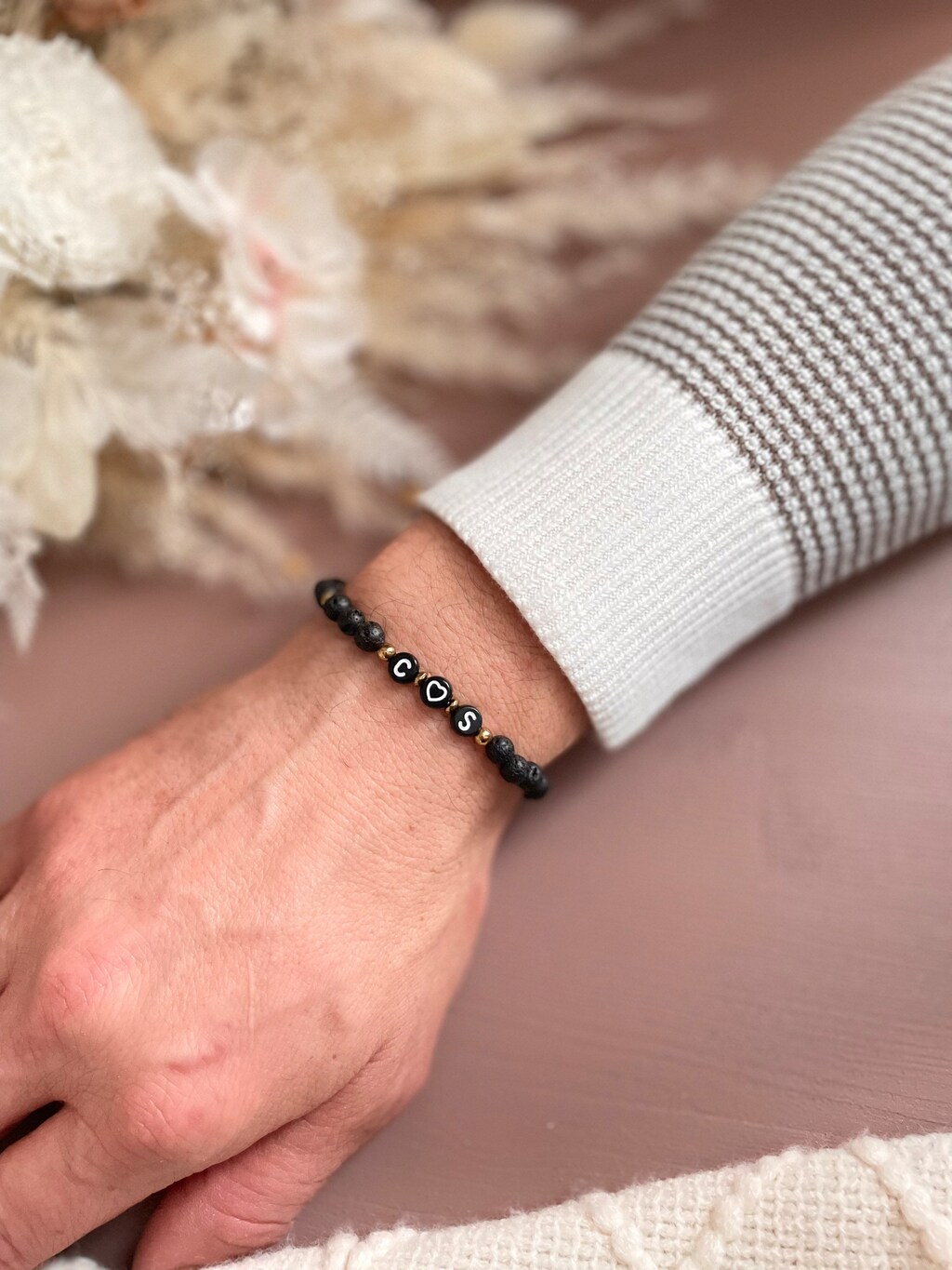Bracciale Acciaio Inox Con Iniziale Personalizzata A-Z – Unisex, Regolabile, Regalo Per Lui/lei (20 Cm + 5 Cm Di Estensione)