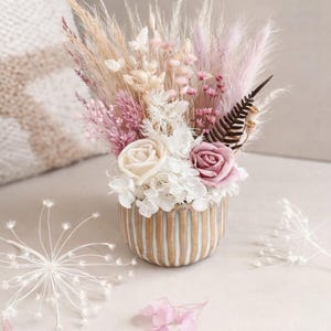 Bouquet di fiori secchi / composizione con vaso "Spring Lilac" / decorazione da tavolo / vasi / decorazione da matrimonio / bouquet da tavolo / regalo di compleanno