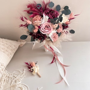 Brautstrauß „Julia & Romeo“ Trockenblumenstrauß / Trockenblumenbrautstrauß / Eukalyptusstrauß