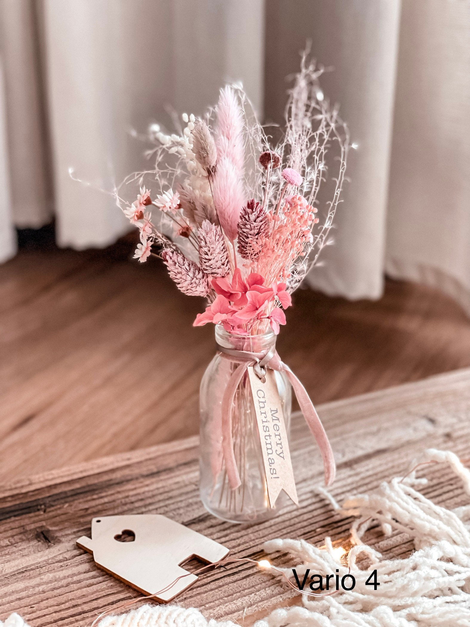 Mini Dried Flower Bouquet With Vase hello Beauty With Gift Tag / Small Gift  Table Bouquets Wedding Table Decoration 