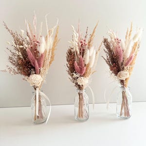Decorative dried flower bouquet with vase with gift tag / Small gift | Table bouquets | Table decoration wedding | Birthday gift