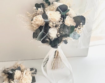 Bridal bouquet “Greenery Love” dried flower bouquet / dried flower bridal bouquet / bridal bouquet / greenery bridal bouquet / eucalyptus bouquet
