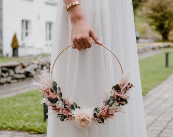 Hoop bouquet | Bridal Handhoop | Dried flower wreath | bridal bouquet | Infinity rose | Bridal handhoop | Bridal Hoop Bouquet |