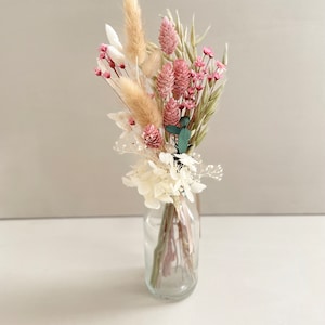 Mini dried flower bouquet with vase &quot;Hello Beauty - New Season&quot; | Small gift | Wedding table decoration | Wedding decoration | Guest gifts