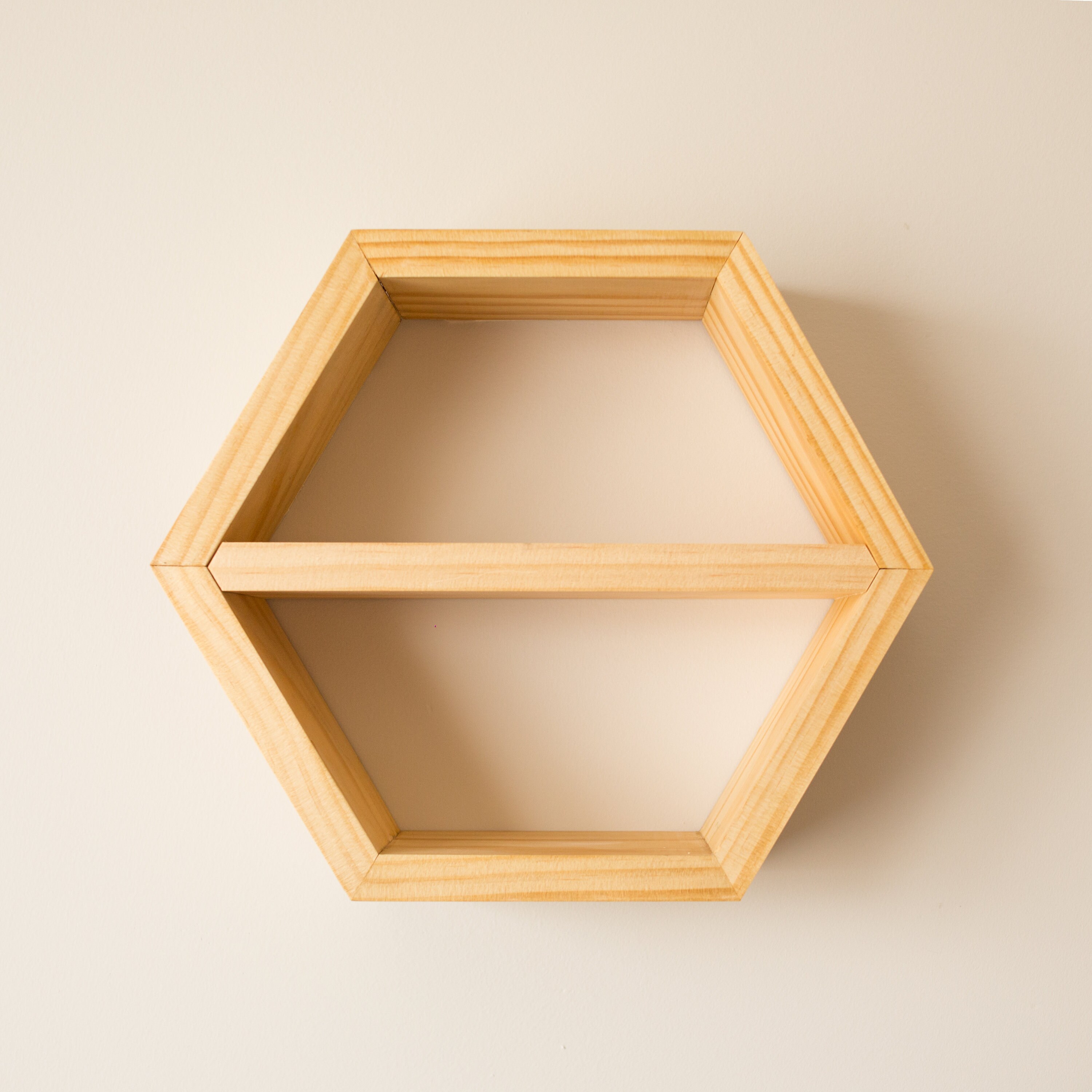 Modern Hexagon Shelf Large w/ inner shelf Etsy