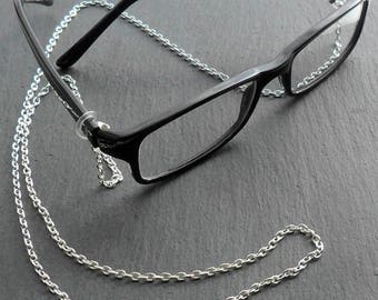 Unadorned Eyeglass Chain glasses lanyard simple spectacle holder plain silver plate eyeglass necklace eyewear accessory cwtchus