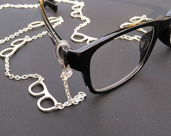 Eyeglasses Eyeglass Chain ~ Visionary ~ Reading Glasses Lanyard ~ Spectacle Holder ~ Silver Charm Glasses Retainer ~ CWtChUSstore