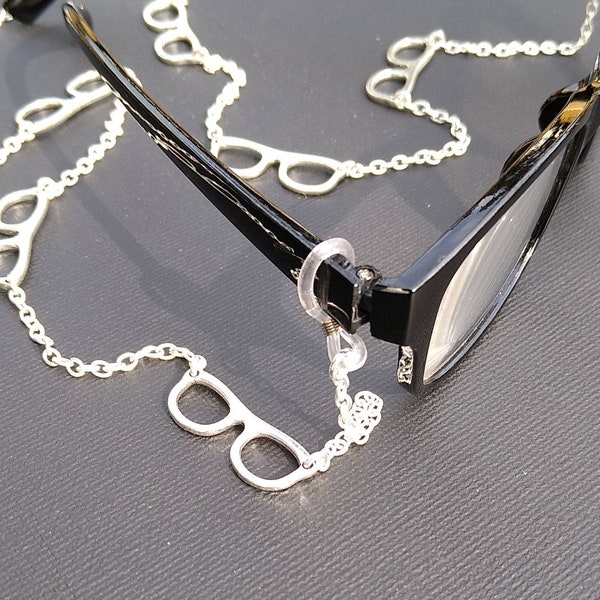 Eyeglasses Eyeglass Chain ~ Visionary ~ Reading Glasses Lanyard ~ Spectacle Holder ~ Silver Charm Glasses Retainer ~ Free Shipping