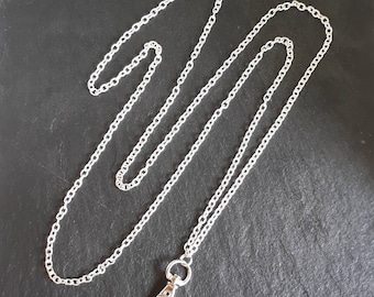 Unadorned Lanyard Necklace ~ Silver Plate Chain ID Card Holder ~ Lanyard Necklace ~ CWtChUSstore
