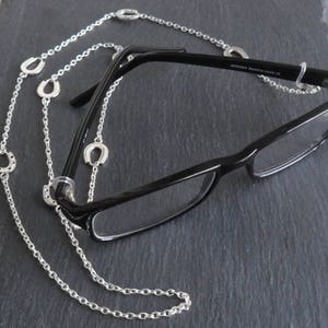 As Luck Would Have It Hufeisen Charm Brillenkette Lanyard Silber Plättchen Charm Lesebrille Halskette Brille Accessoire cwtchus
