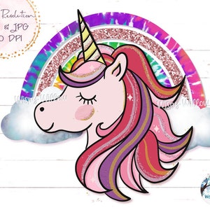 Unicorn Rainbow PNG, Unicorn Sublimation Png, Rainbow Sublimation, Cute Unicorn Sublimation for Girl, Printable Unicorn Face Png Jpg