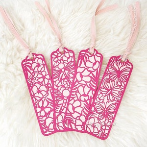 Bundle de marque-page printanier SVG, marque-page papillon floral, fleurs de libellule, marque-page en papier cartonné découpé pour la lecture, cadeau pour amateur de livres, Cricut
