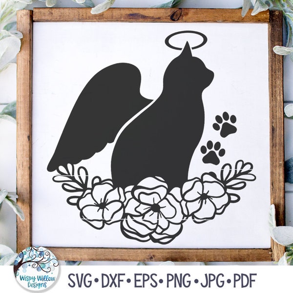 Angel Cat Svg, In Memory of Cat Svg, Cat with Angel Wings SVG, In Memory of Cat Svg, Cat Memorial Svg, Pet Memorial Angel Svg, Remembrance