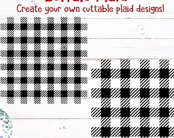 Pacchetto di motivi a quadri Buffalo Plaid in formato SVG, file di taglio per Cricut, PNG (download digitale)