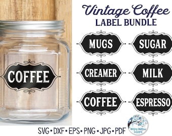 Coffee Creamer Jar Label / Kitchen Creamer Jar Vinyl Decal, Kitchen Jar  Stickers, Kitchen Organization Labels