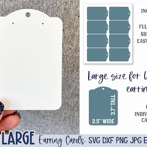 Large Earring Card SVG, Jewelry Display Card, Cardstock Earring Design for Large Dangly Earrings, Cricut, Laser Cutter, Earring Display Card