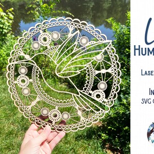 Lace Hummingbird Mandala for Glowforge or Laser Cutter SVG, Hummingbird Mandala Svg, Glowforge File, Glowforge Project, Lasercut File Svg