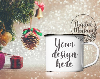 Download Christmas Coffee Mug Mock Up Enamel Mug Mockup Mockups Mock Up Christmas Jpg Winter White Mug Christmas Tree Coffee Hot Cocoa 789 3d Mockups Free Downloads PSD Mockup Templates