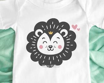 Lion SVG for Cricut, Baby Lion Drawing, Cute Jungle Safari Animal PNG JPG, Whimsical Lion Head, Cute Animal Face, Baby Shower, Nursery File