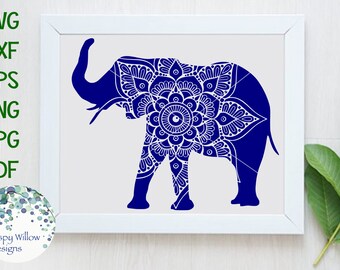 Download Elephant Mandala Svg Etsy